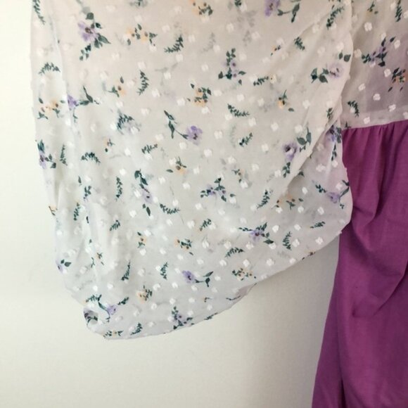 Oddy Floral Swiss Dot Top Size 1X/2X - Picture 4 of 8